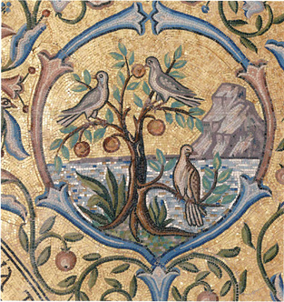 Mosaic with the theme of the 13th Psalm of David